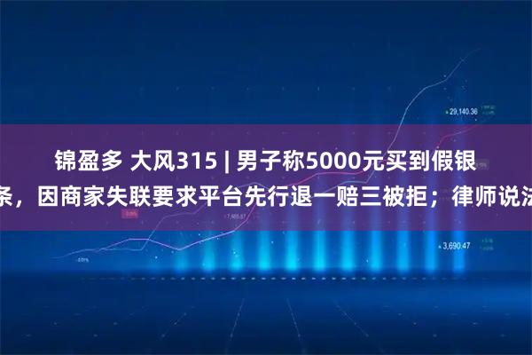 锦盈多 大风315 | 男子称5000元买到假银条，因商家失联要求平台先行退一赔三被拒；律师说法