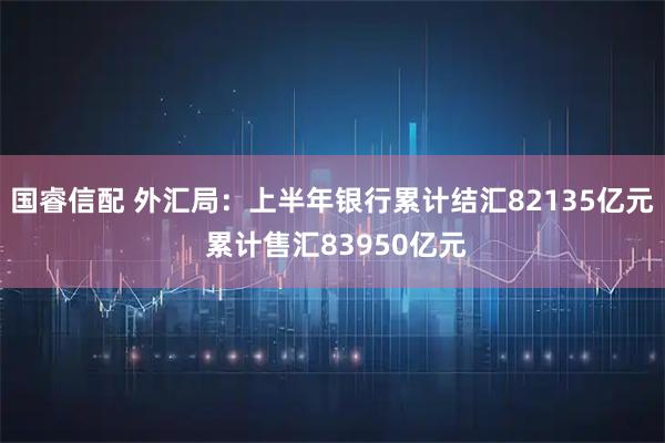 国睿信配 外汇局：上半年银行累计结汇82135亿元 累计售汇83950亿元